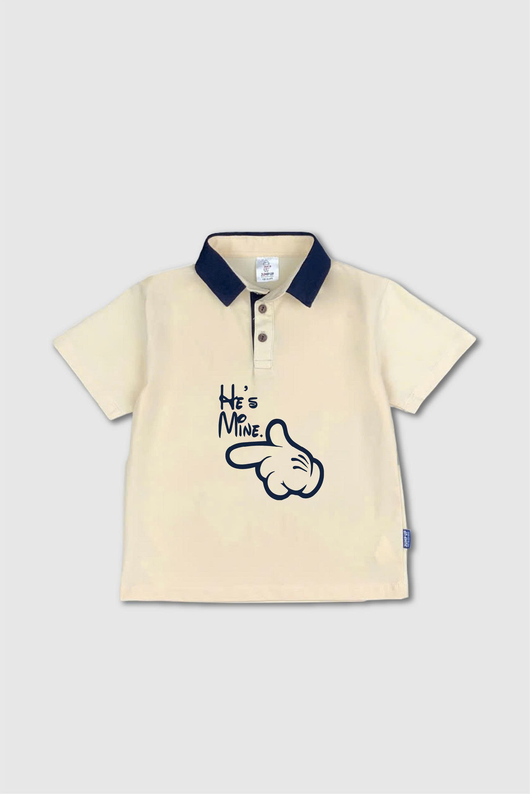 Áo polo be cổ xanh than Mine